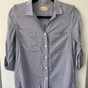 Blue and white striped shirt